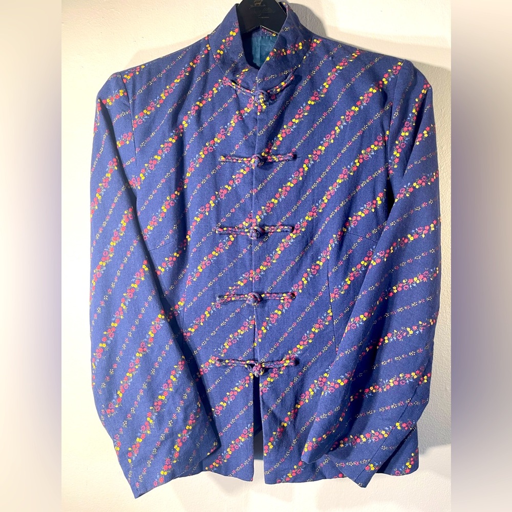 Handmade Floral Asian Inspired 3/4 sleeve Length Blazer Women’s Small
